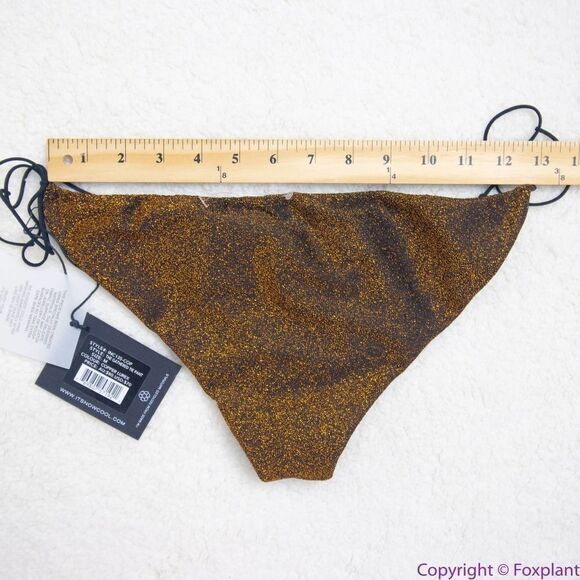 NEW It's Now Cool Gathered Tie Pant bikini Lurex,‎ M - Picture 4 of 13